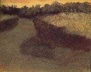 Edgar Degas Cornfield and tree line France oil painting reproduction